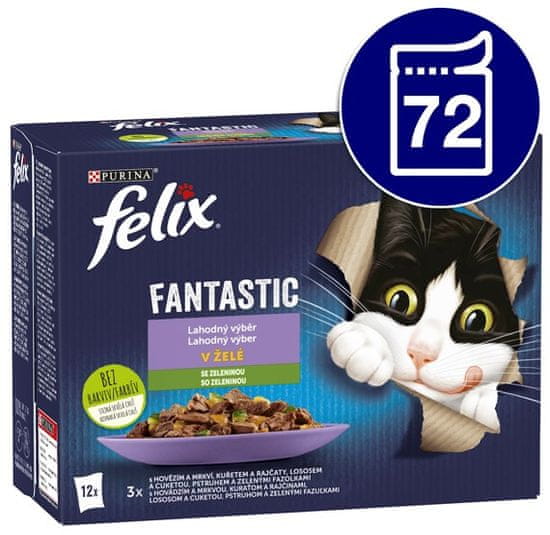 Felix FANTASTIC multipack lahodný výběr v želé 72x85 g