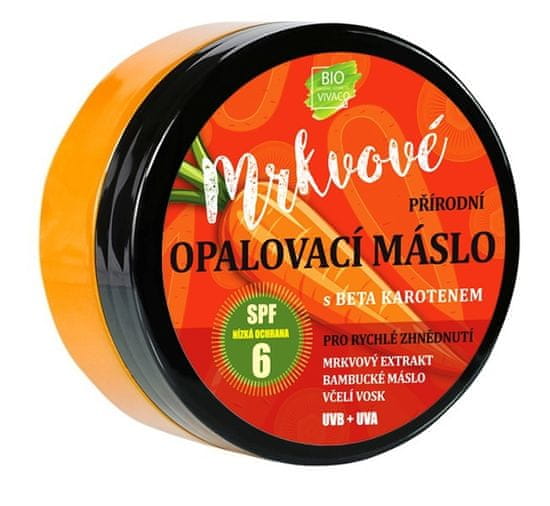 BIO Přírodní opalovací máslo s mrkvovým extraktem SPF 6  150ml