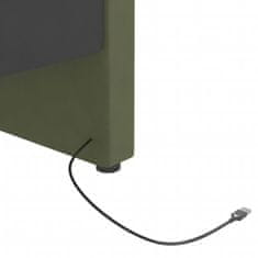 Vidaxl Lehátko s matrací a USB tmavě zelený samet 90x200 cm