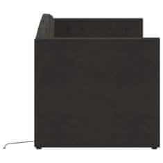Vidaxl Lehátko s matrací a USB, černý samet, 90x200 cm