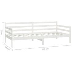 Greatstore Válenda se zásuvkami 90 x 200 cm bílá masivní borové dřevo