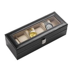 Northix Luxusní Watchbox / Hodinový box na 6 hodinek 