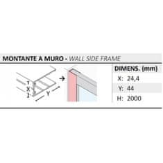 Forte Sprchové dveře DECO N1B Levé (SX) Černá 110 cm Acidato bezpečnostní sklo - 6 mm