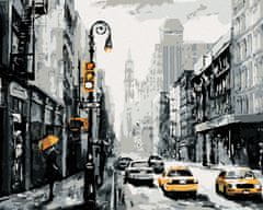 ZUTY Diamantové malování - ULICE V NEW YORKU A TAXÍKY 40x50 cm bez rámu a bez vypnutí plátna