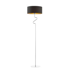 LYSNE.PL Moderní stojací lampa MORONI GOLD, chromový rám, černá/zlatá