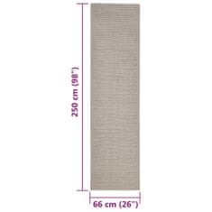 Vidaxl Koberec přírodní sisal 66 x 250 cm pískový