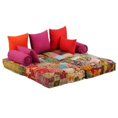 Petromila 2místný modulární pouf patchwork textil