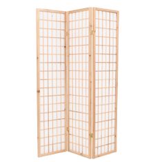 Greatstore Skládací 3dílný paraván v japonském stylu 120 x 170 cm přírodní