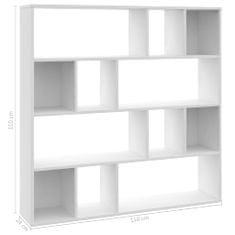 Greatstore Knihovna / dělící stěna bílá 110 x 24 x 110 cm dřevotříska