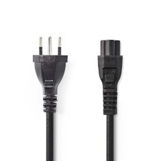 Nedis napájecí kabel zástrčka typ J (Švýcarsko) - IEC320-C5 mickey mouse černá, 2 m (CEGP11220BK20)