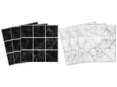 Dimex nálepky na obkládačky - Bíločerný mramor mozaika - 15 x 15 cm