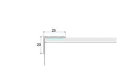 Effector Přechodové lišty A36 - SCHODOVÉ šířka 2,5 x výška 2 x délka 90 cm - zlatá