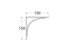 DOMAX , Kovové konzoly 150 x 150 mm, stříbrná matná