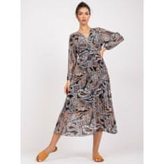 ITALY MODA Dámské šaty s orientálním vzorem plisované midi BROOK černé DHJ-SK-11389-2.52P_387302 Univerzální