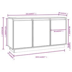 Vidaxl Příborník černý 111 x 34 x 60 cm masivní borové dřevo