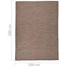 Greatstore Venkovní hladce tkaný koberec 200x280 cm hnědá