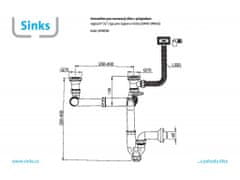 Sinks Dvousifon 1 1/2" pro nerez. dřezy s úsporou místa
