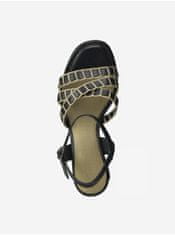 Tamaris Černé kožené sandály na podpatku Tamaris 39