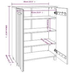 Greatstore Botník bílý 85 x 40 x 108 cm masivní borové dřevo