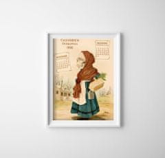 Vintage Posteria Retro plakát Lékařský kalendář Antikamnia Ne A2 - 42x59,4 cm