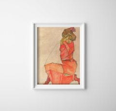 Vintage Posteria Retro plakát Klečící žena egon schiele Ne A3 - 29,7x42 cm