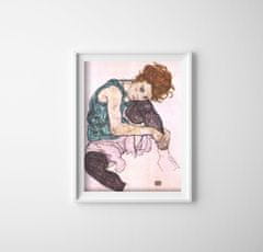 Vintage Posteria Plakát Sedící žena s ohnutým egonem schiele koleno Ne A1 - 59,4x84,1 cm