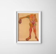 Vintage Posteria Plakát Egon schiele nahý autoportrét Ne A3 - 29,7x42 cm