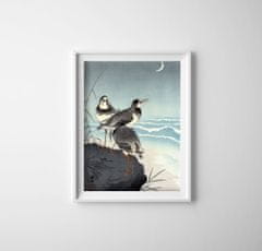 Vintage Posteria Dekorativní plakát Vlny a půlměsíce ohara kowon ukiyo A2 - 42x59,4 cm