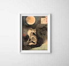 Vintage Posteria Dekorativní plakát Měsíc na prostý musashi tsukioka yoshitoshi A2 - 42x59,4 cm