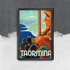 Retro plakát Taormina itálie A4 - 21x29,7 cm