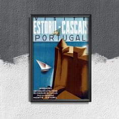 Vintage Posteria Plakát na zeď Portugalsko estoril cascais Ne A3 - 29,7x42 cm