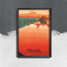 Vintage Posteria Plakát na zeď Česká praha Ne A4 - 21x29,7 cm