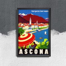 Vintage Posteria Plakát Švýcarsko ascona Ne A4 - 21x29,7 cm