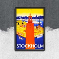 Vintage Posteria Designovy plakát Švédsko stockholm Ne A2 - 42x59,4 cm