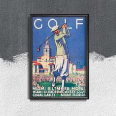 Vintage Posteria Retro plakát Miami golf Ne A4 - 21x29,7 cm