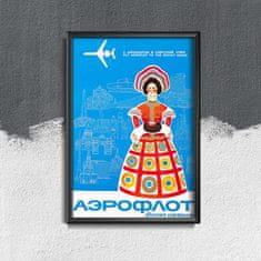 Vintage Posteria Retro plakát Ruský aeroflot do sovětského svazu A4 - 21x29,7 cm