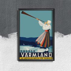 Vintage Posteria Retro plakát Švédsko varmland A1 - 59,4x84,1 cm