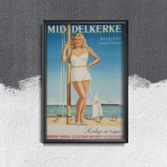 Vintage Posteria Plakát Middelkerke belgique Ne A2 - 42x59,4 cm