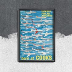 Vintage Posteria Plakát Zde v cooks airlines Ne A4 - 21x29,7 cm