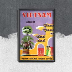 Vintage Posteria Plakát Vietnam saigon národní turista Ne A4 - 21x29,7 cm