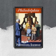 Vintage Posteria Plakát Philadelphia pennsylvania railroad Ne A4 - 21x29,7 cm