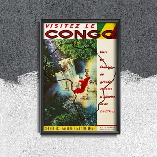 Vintage Posteria Dekorativní plakát Visitex le kongo afričan