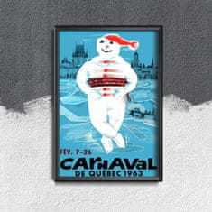 Vintage Posteria Dekorativní plakát Quebec carnaval kanada A4 - 21x29,7 cm