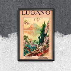 Vintage Posteria Plakát Švýcarsko lugano Ne A2 - 42x59,4 cm