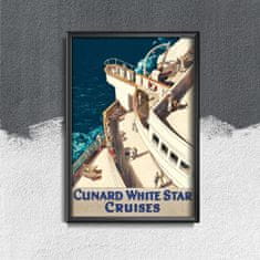 Vintage Posteria Plakát Cunard white star cruises Ne A3 - 29,7x42 cm