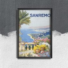 Vintage Posteria Plakát Sanremo itálie Ne A3 - 29,7x42 cm