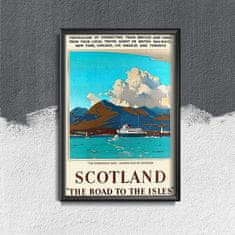 Vintage Posteria Retro plakát Skotsko cesta do isles spojené království A4 - 21x29,7 cm