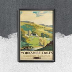 Vintage Posteria Retro plakát Yorkshire dales A4 - 21x29,7 cm