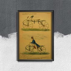 Vintage Posteria Retro plakát Retro jízdní kolo tisk Velocipede Johnson A4 - 21x29,7 cm