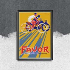 Vintage Posteria Plakát na zeď Favor Cycles Motos de Grande Luxe Ne A4 - 21x29,7 cm